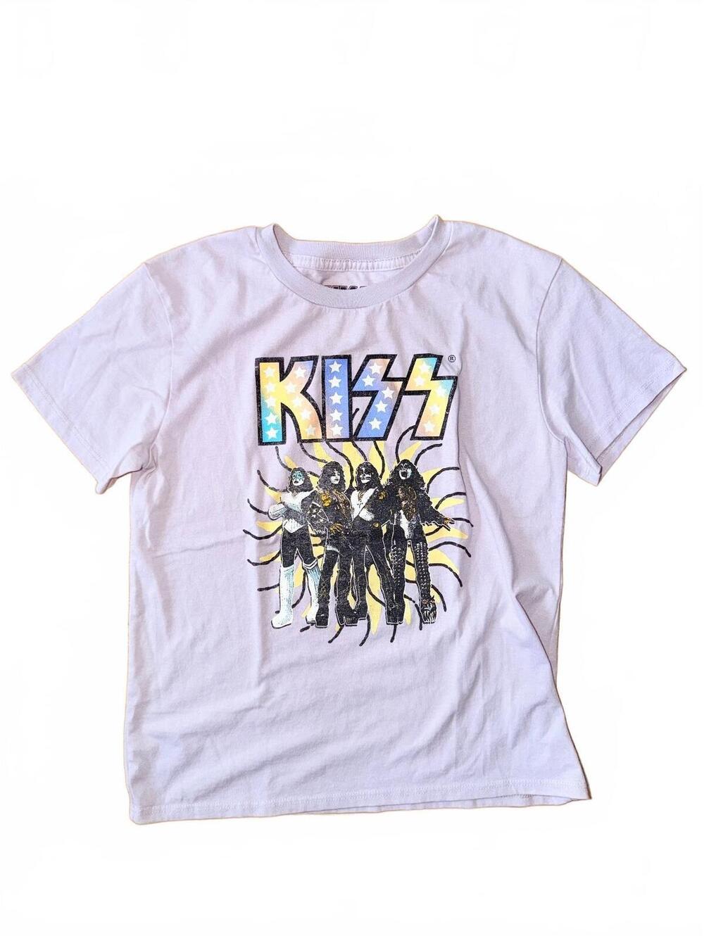 Kiss Band Kids T-Shirt Purple Star Logo Size M